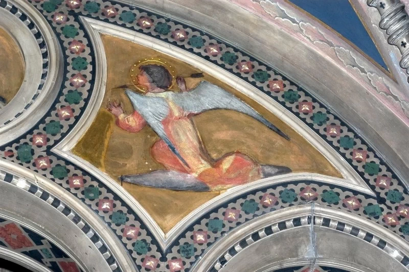 81-Modesto Faustini-Angelo con freccia - Santuario Santa Maria delle Grazie, Brescia  